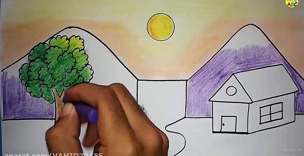 نقاشی ساده خانه جنگلی نقاشی ساده خانه جنگلی