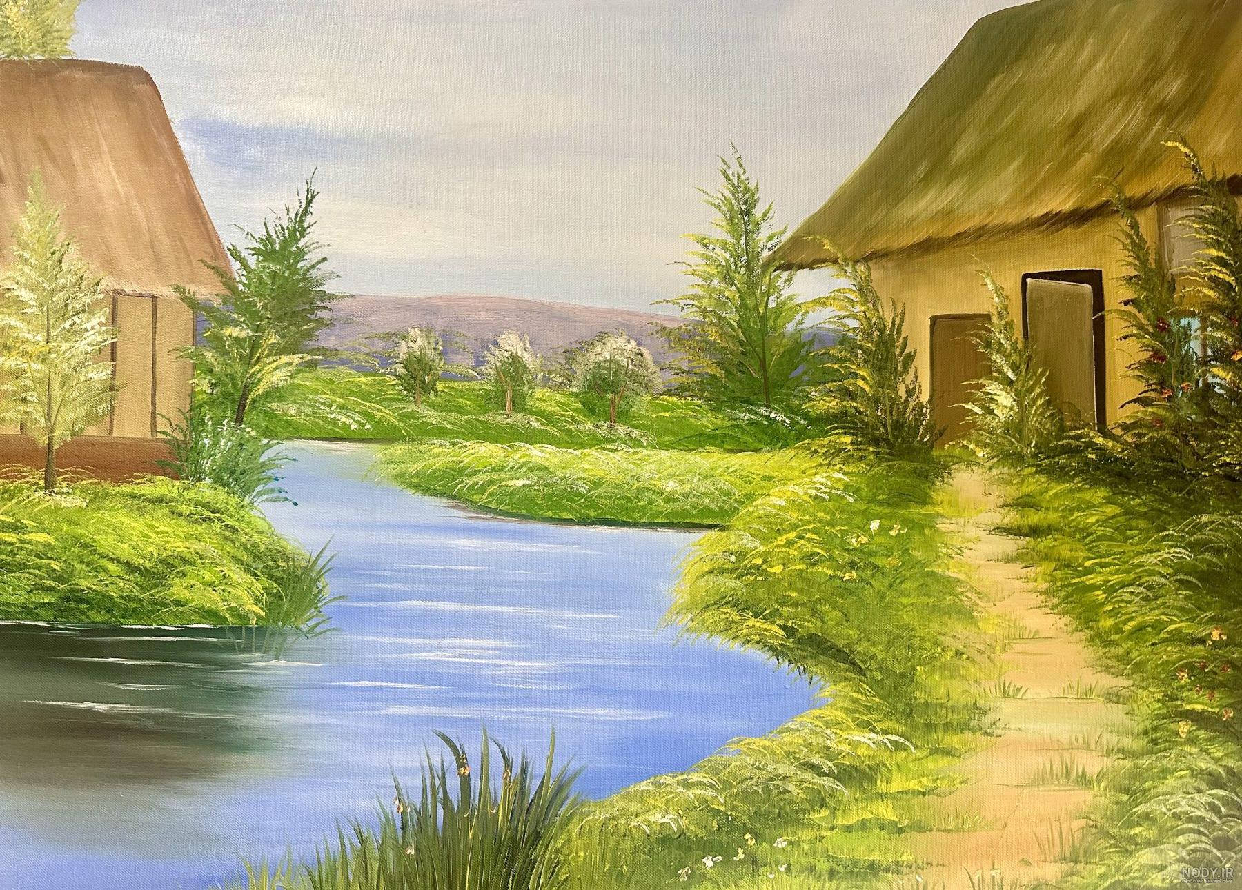 نقاشی منظره زیبای ساده