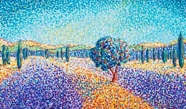 نقاشی نقطه ای روی کاغذ ساده