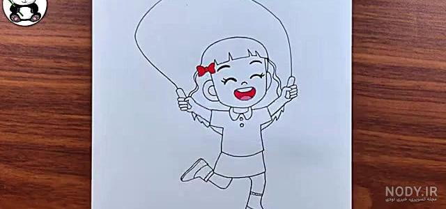 نقاشی ورزشی دخترانه ساده