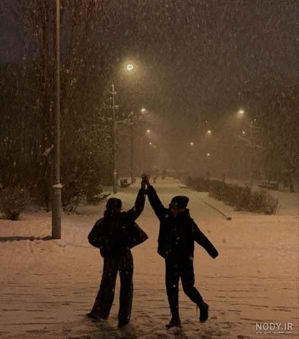 عکس خفن عکس برف در شب طبیعی