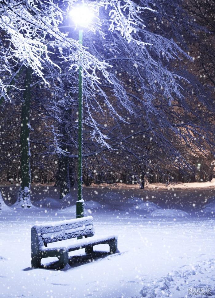 عکس خفن عکس برف در شب طبیعی