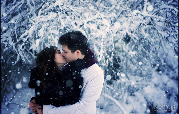 عکس تو برف عاشقانه
