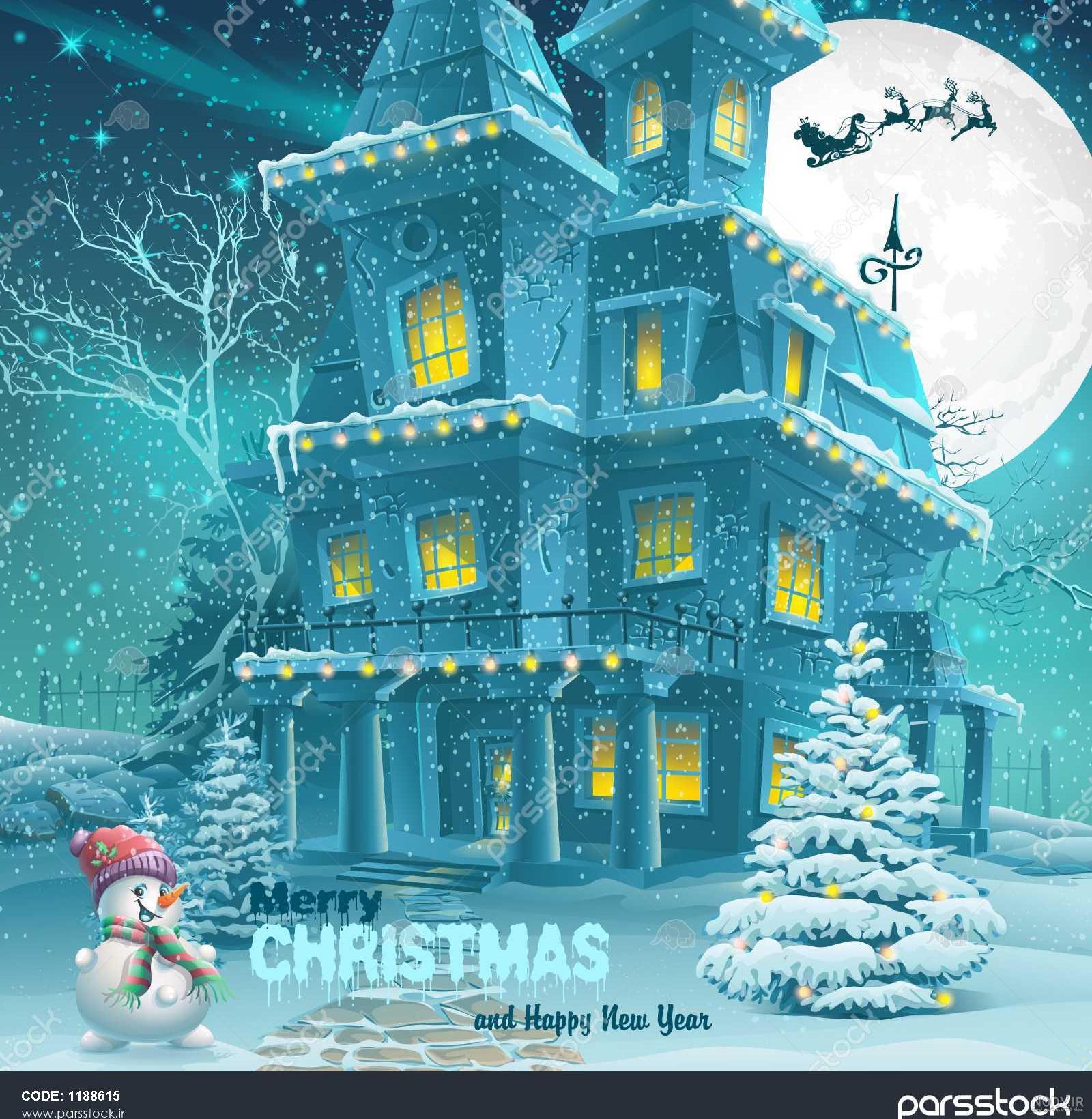 عکس یک شب برفی
