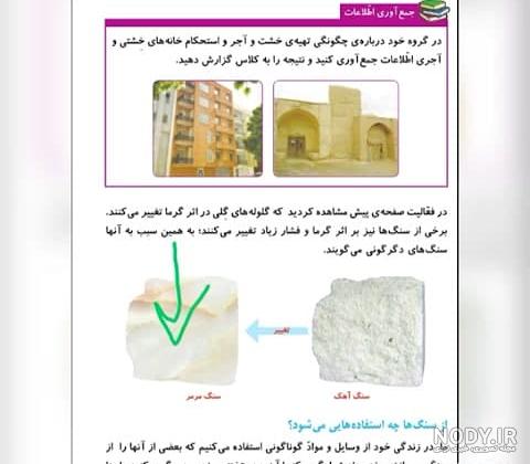 جواب درس ۶ علوم چهارم ❤️ پاسخ فصل سنگ ها - ماگرتا