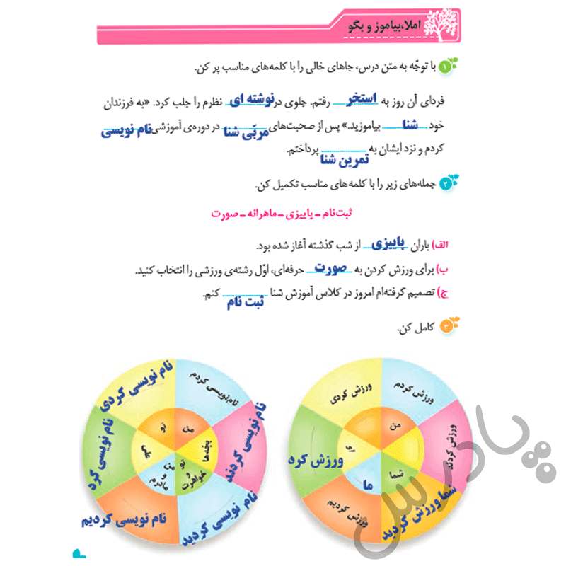 عکس صفحه ۶۳ نگارش سوم