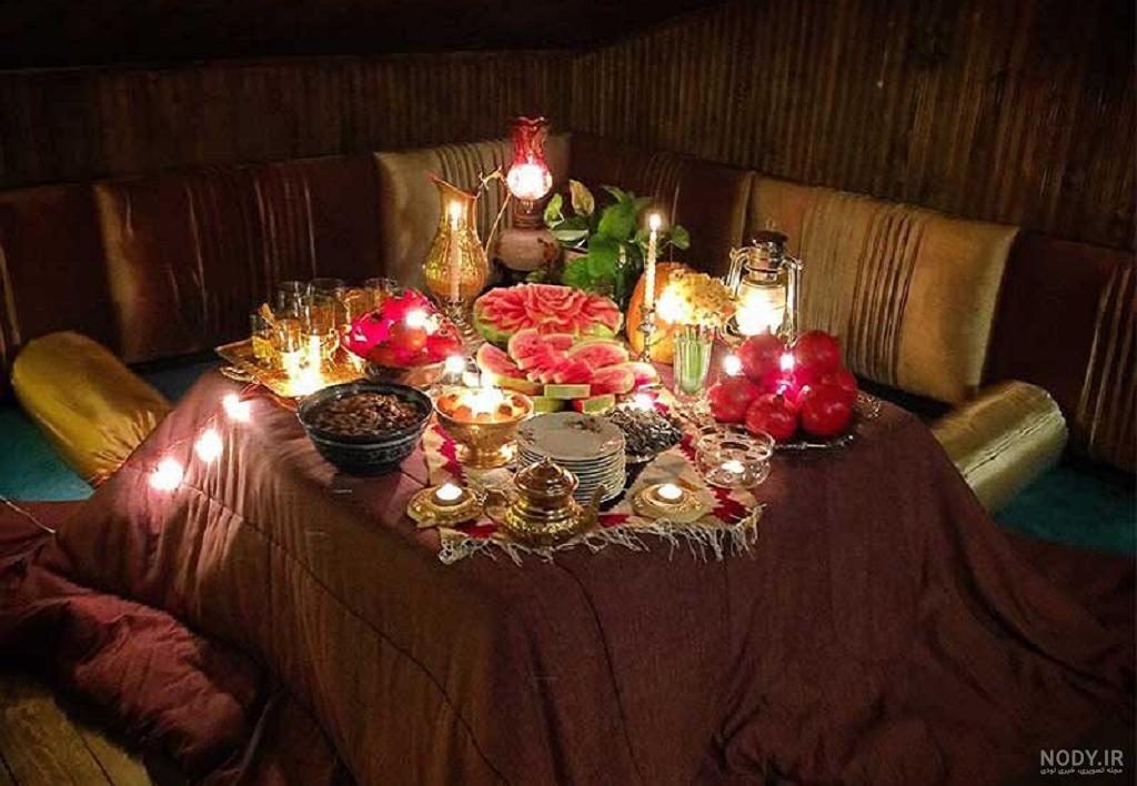 ایده سفره یلدا روی زمین