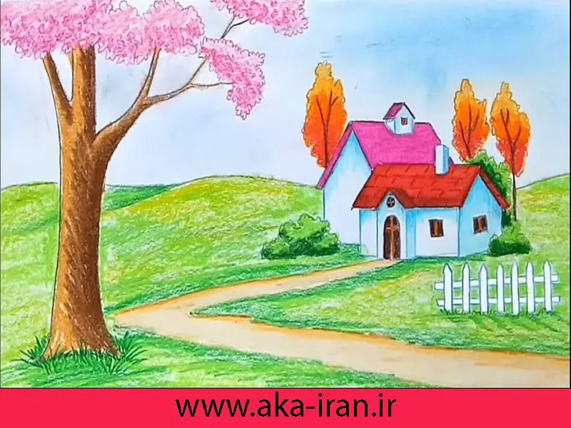 نقاشی های زیبا و ساده با مداد رنگی