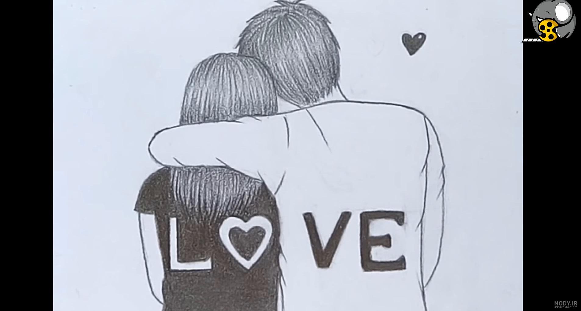نقاشی عاشقانه زن و مرد ساده نقاشی عاشقانه زن و مرد ساده
