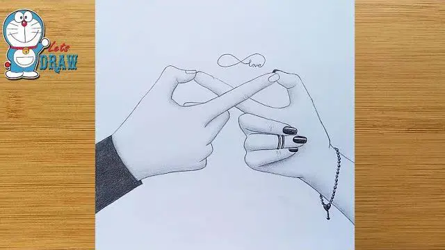 نقاشی عاشقانه ساده با مداد
