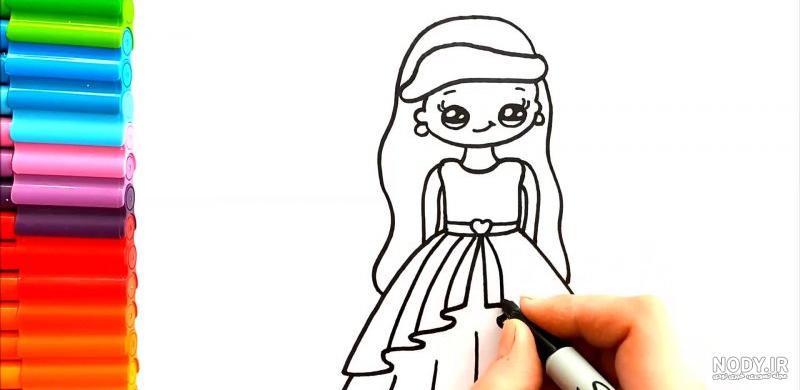 نقاشی عروسک دخترانه زیبا نقاشی عروسک دخترانه زیبا