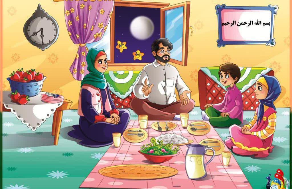 نقاشی غذا خوردن کودک