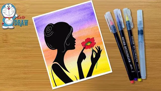 نقاشی با آبرنگ فانتزی دختر نقاشی با آبرنگ فانتزی دختر