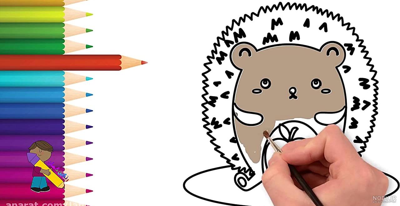 نقاشی جوجه تیغی ساده برای کودکان