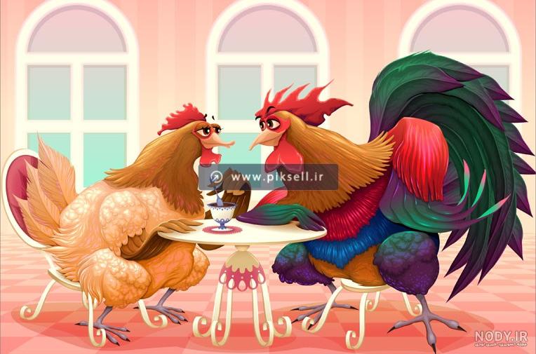 نقاشی خروس جنگی لاری