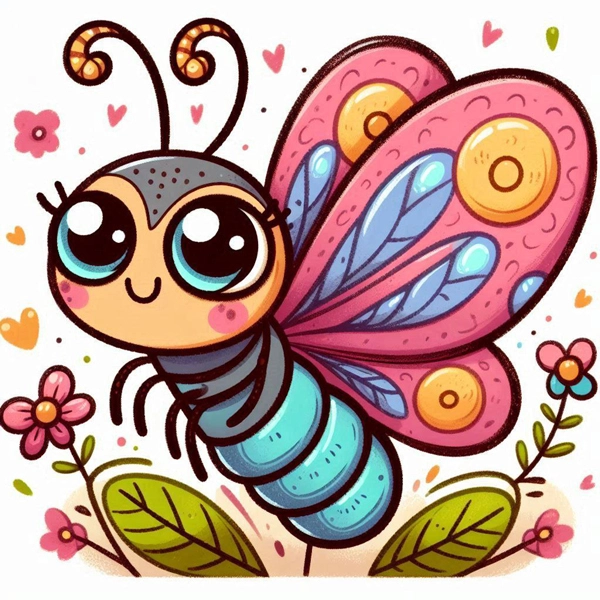 نقاشی پروانه قشنگ رنگی