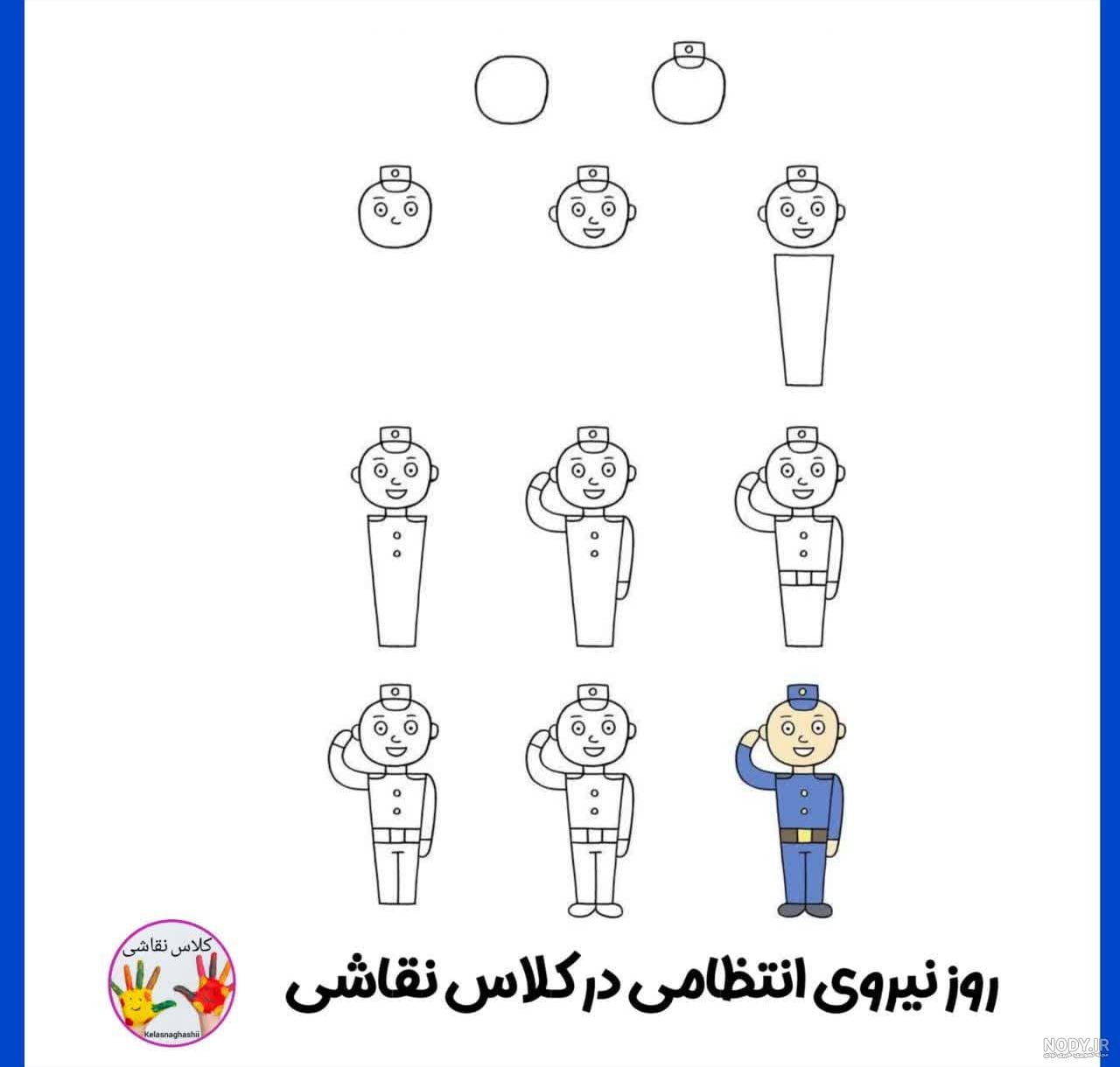 نقاشی پلیس راهنمایی ساده
