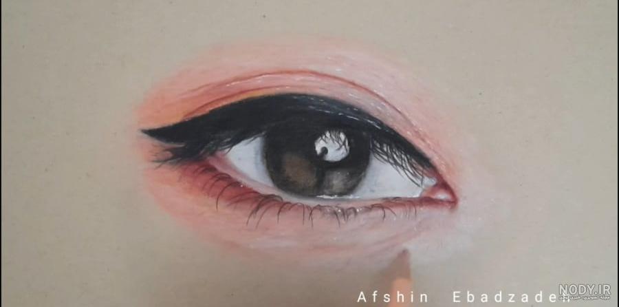 نقاشی چشم و ابرو ساده با مداد سیاه