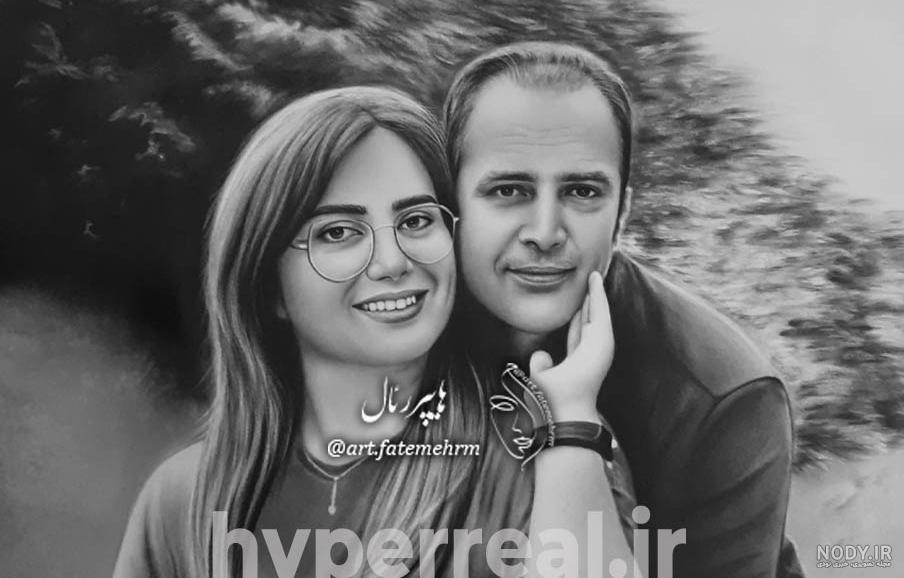 نقاشی چهره سیاه قلم ساده