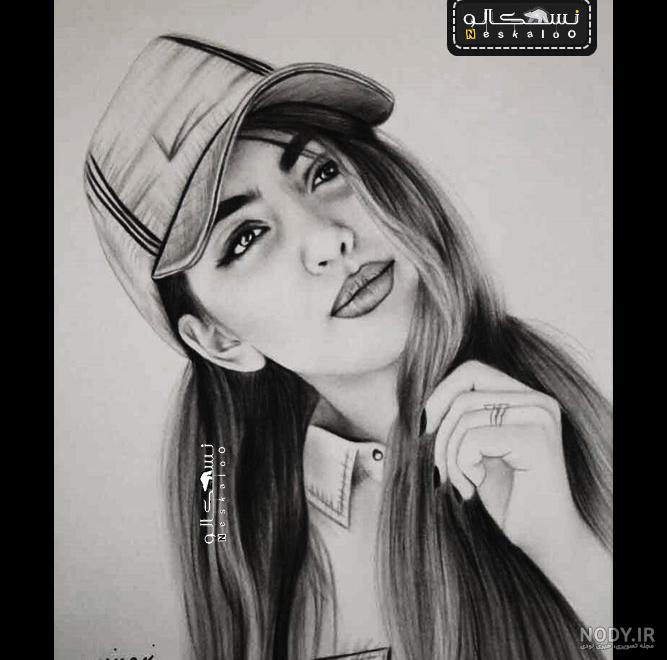 نقاشی چهره سیاه قلم سخت