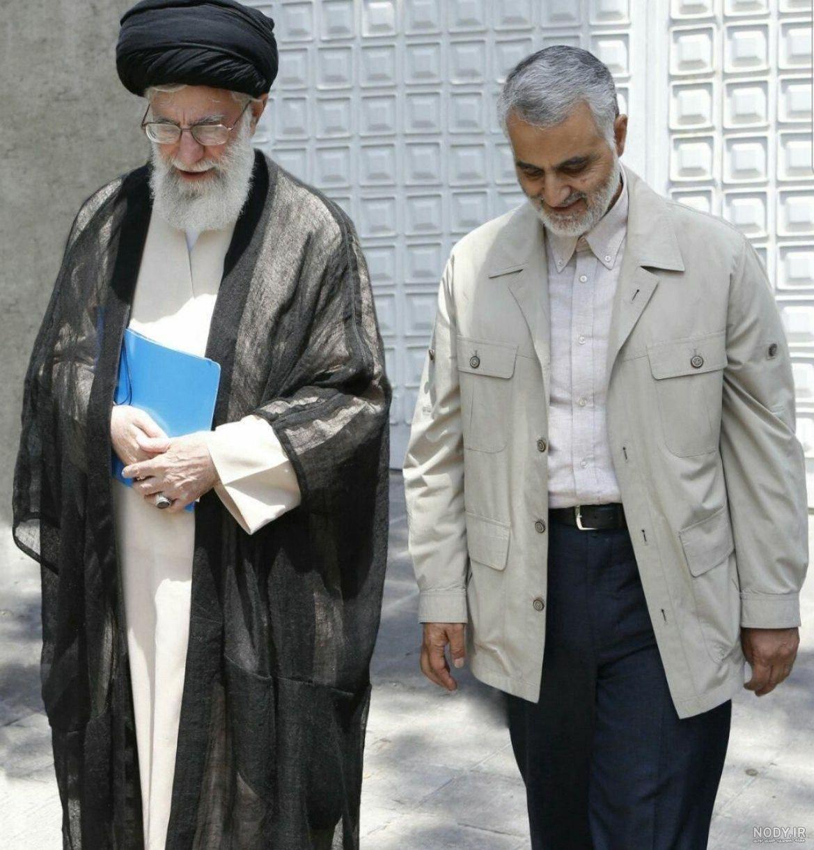 عکس سردار حاج قاسم سلیمانی با رهبر
