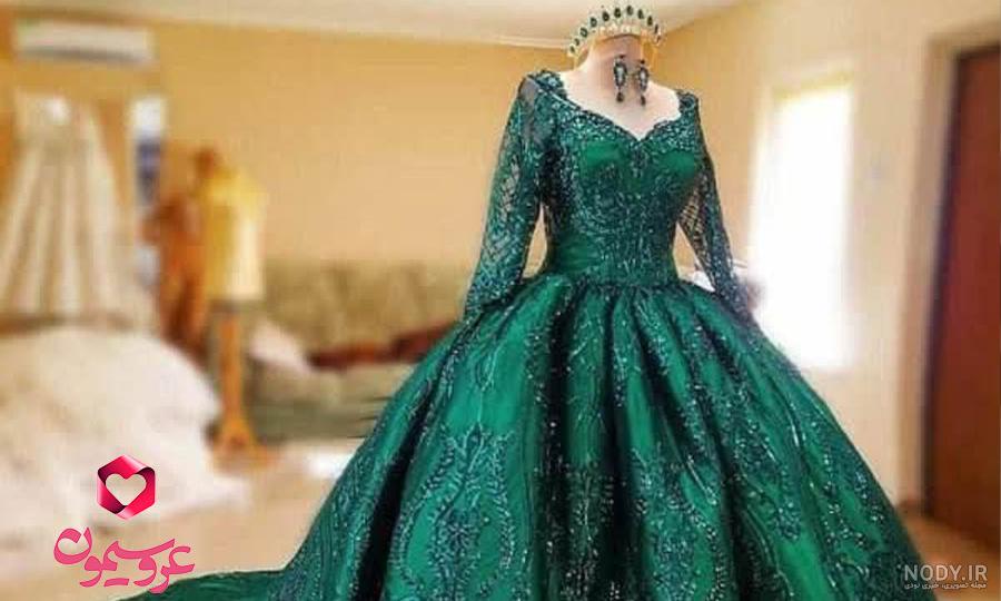 عکس لباس عروسی رنگی