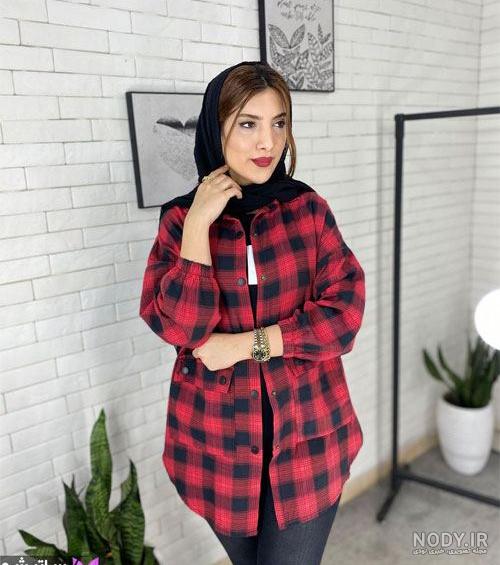 ۱۰ مدل لباس چهارخونه پاییزی دخترانه + مانتو چهارخونه اسپرت کوتاه