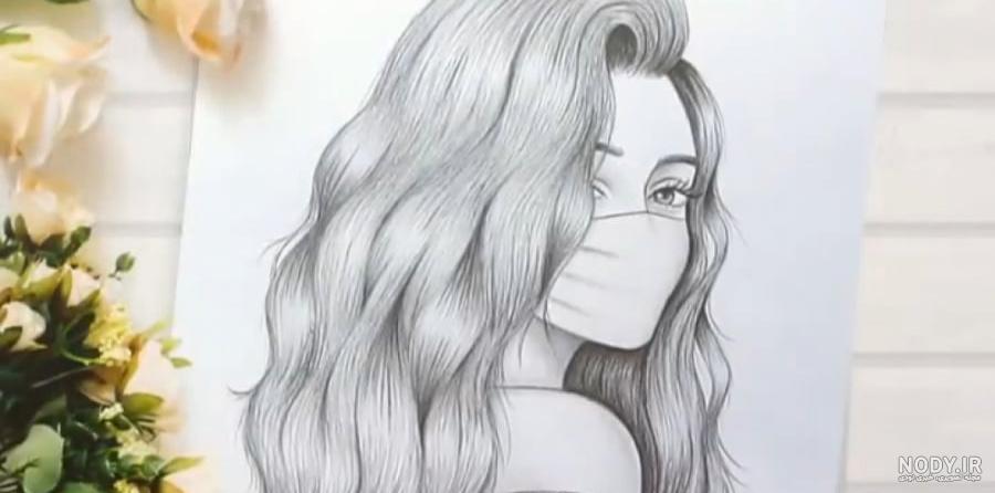 آموزش طراحی با مداد برای مبتدیان - یک دختر زیبا با حجاب
