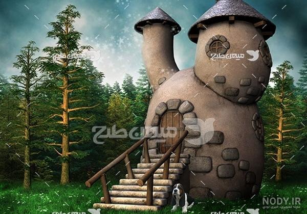 تابلو نقاشی کلبه جنگلی - نمایشگاه هنر ایران