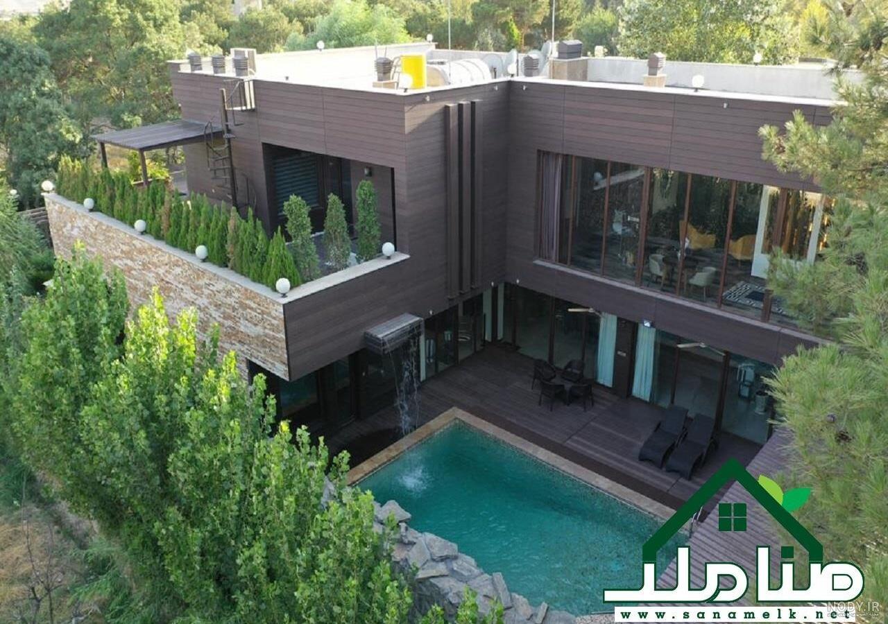 عکس باغ ویلا مدرن