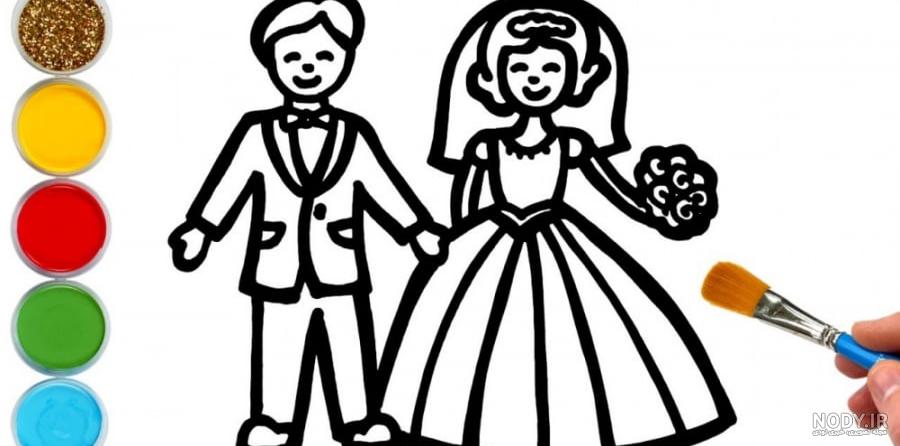 عکس نقاشی داماد عروس