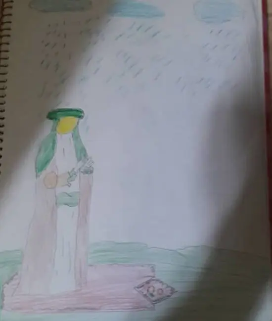 عکس نقاشی ساده نماز باران