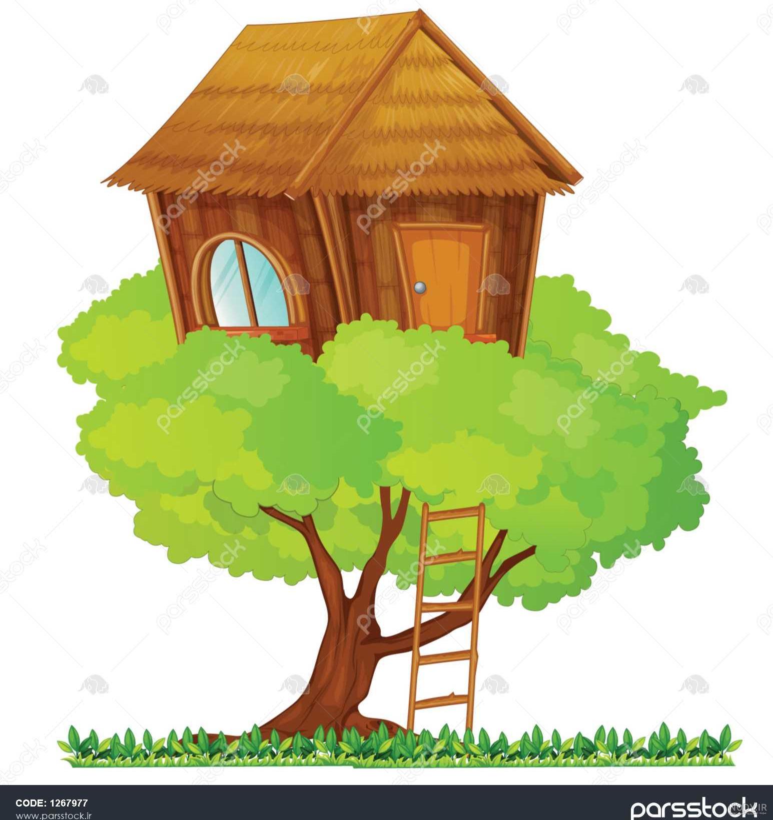 عکس نقاشی کلبه درختی