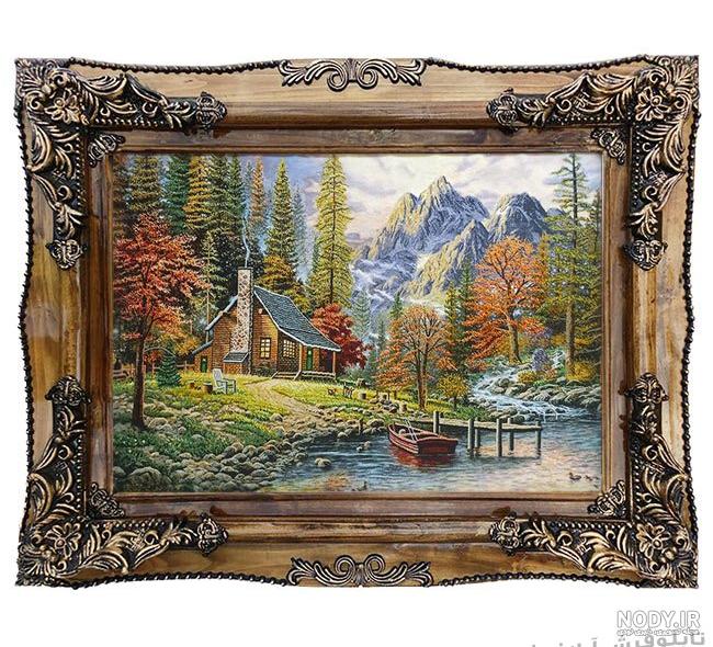 عکس کلبه در جنگل پاییزی