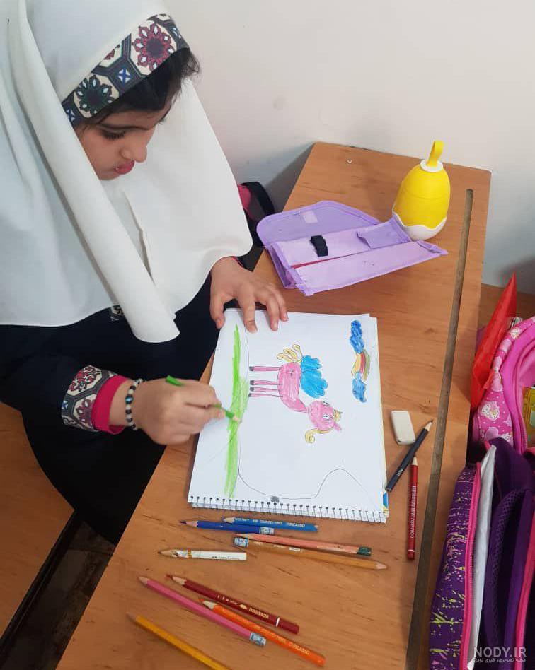 نقاشی دخترانه برای کلاس دوم