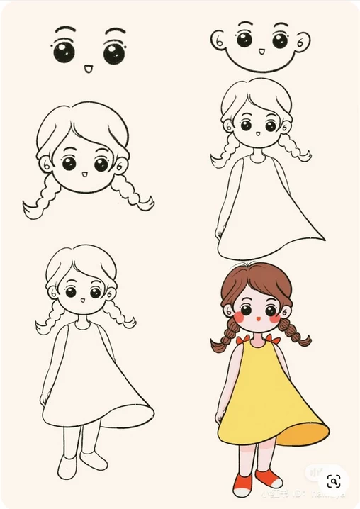 نقاشی دخترانه برای کلاس دوم دبستان