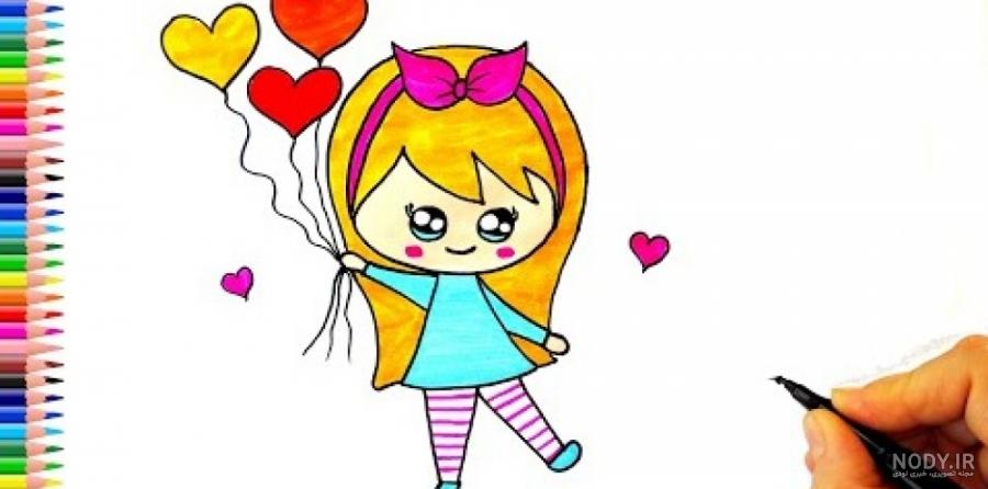 نقاشی های دخترانه و زیبا و آسان