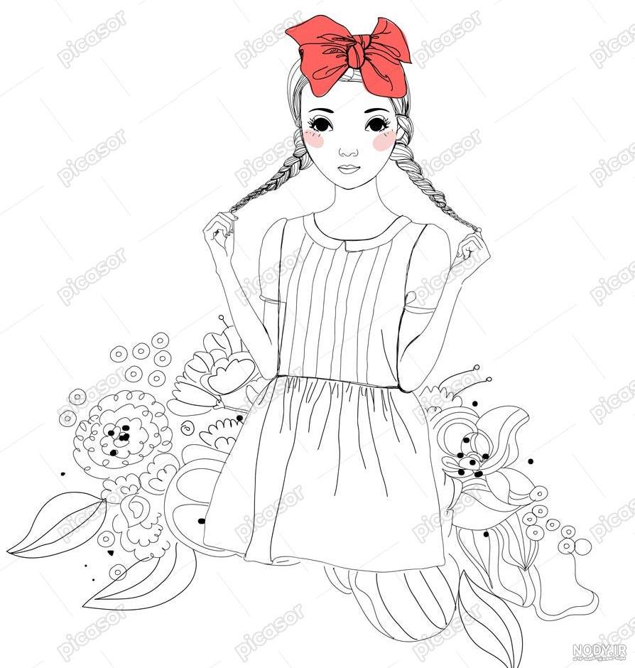 نقاشی دخترانه نوجوانی