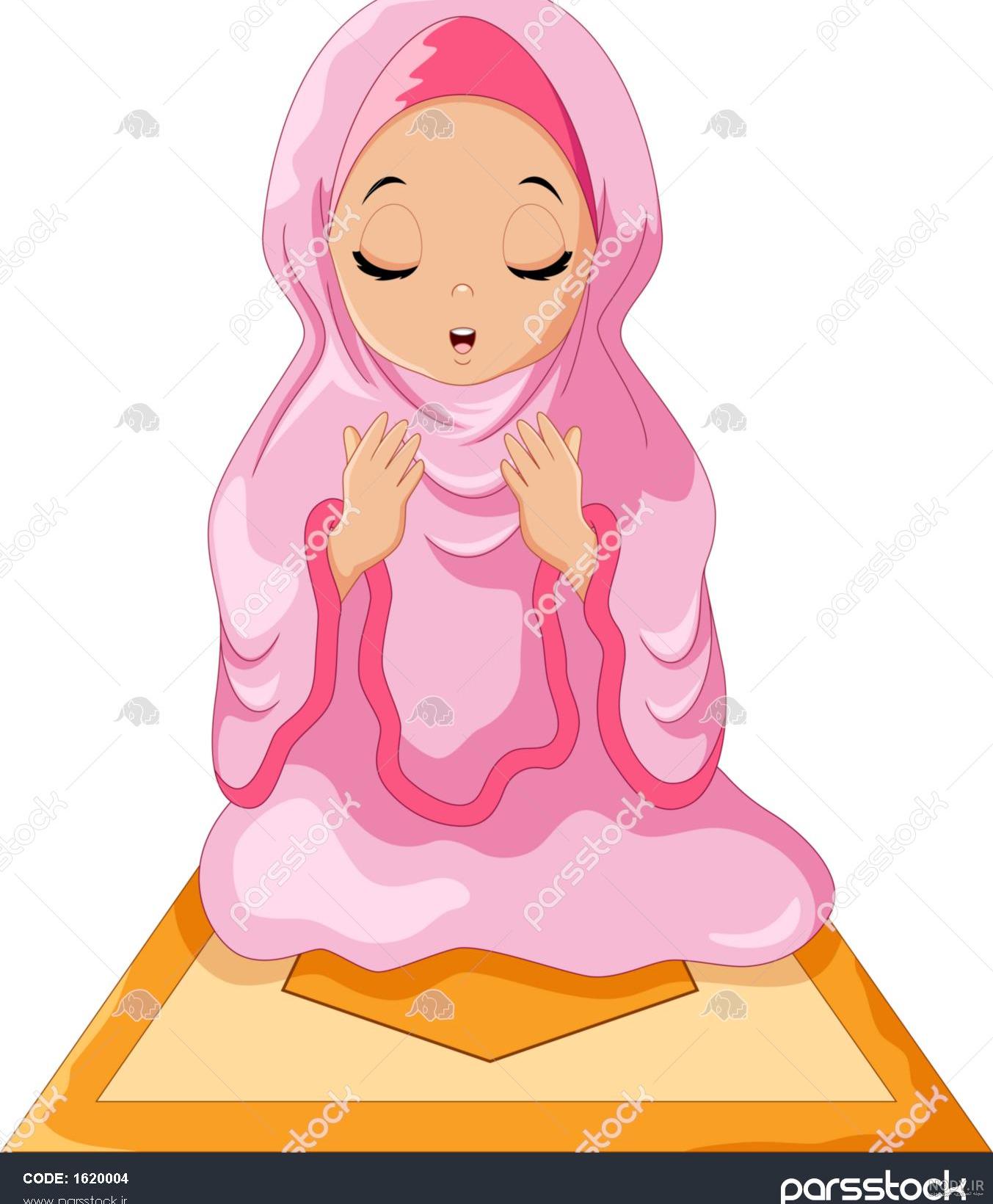 نقاشی دختری در حال نماز - تــــــــوپ تـــــــــاپ