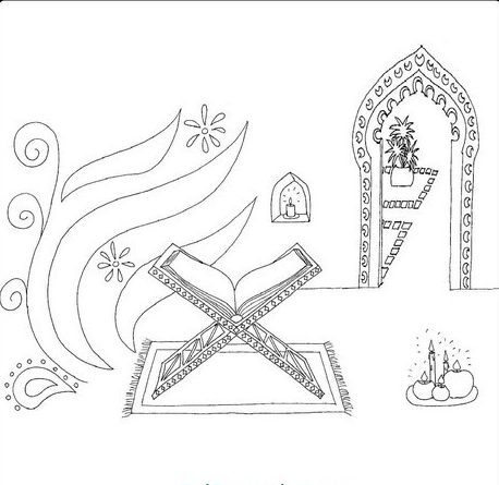 نقاشی درمورد نماز خواندن دخترانه