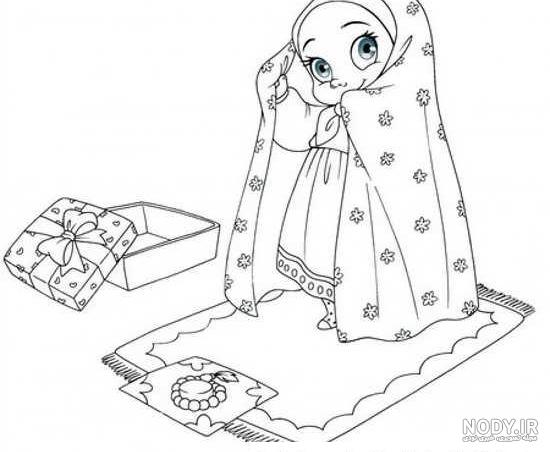 نقاشی ساده نماز باران