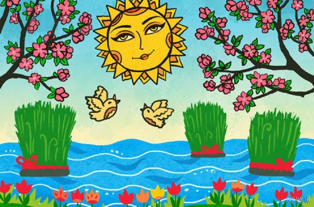 نقاشی طبیعت کودکانه با طرح های جذاب و خلاقانه