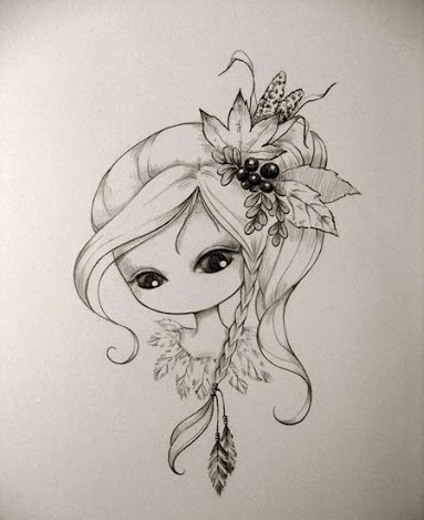 نقاشی طراحی آسان دخترانه زیبا