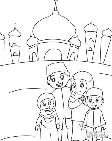 نقاشی مراحل نماز خواندن دخترانه