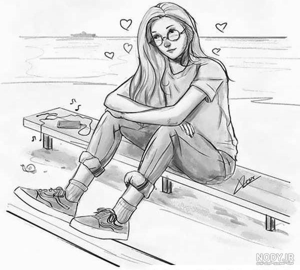 ۴۰ عکس نقاشی دخترانه جدید، ساده، زیبا، فانتزی و آسان برای پروفایل