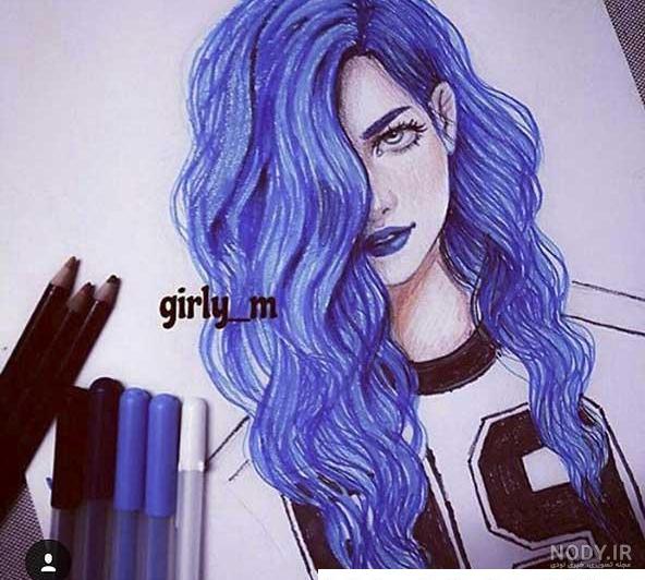 ۴۰ عکس نقاشی دخترانه جدید، ساده، زیبا، فانتزی و آسان برای پروفایل