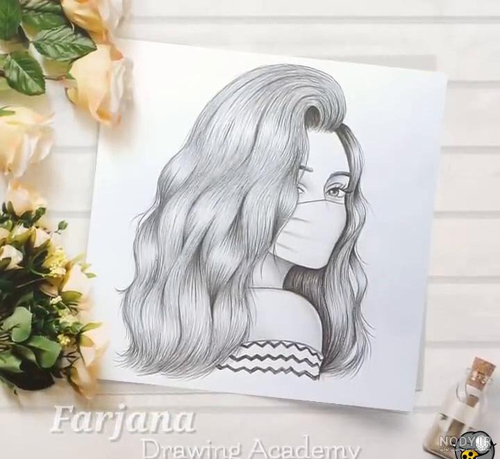۴۰ عکس نقاشی دخترانه جدید، ساده، زیبا، فانتزی و آسان برای پروفایل