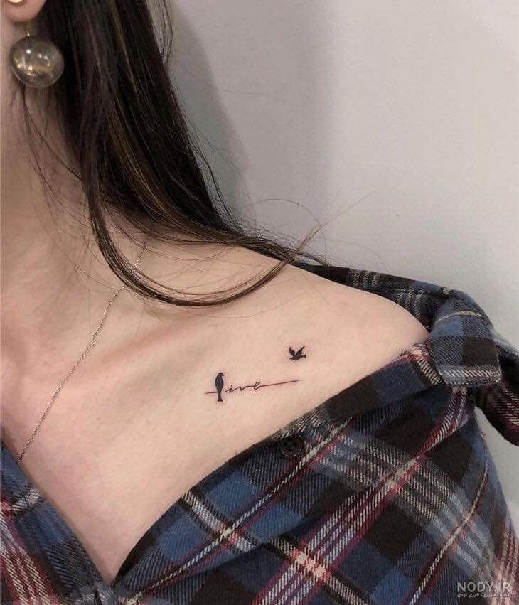 تاتو مینیمال رو ترقوه