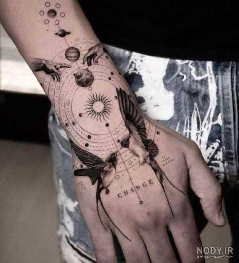 طرح تاتو فول هند یا اسلیو تاتو (Sleeve Tattoo) - ادناتاتو کمک یار طرح تاتو  فارسی - Adnatatoo