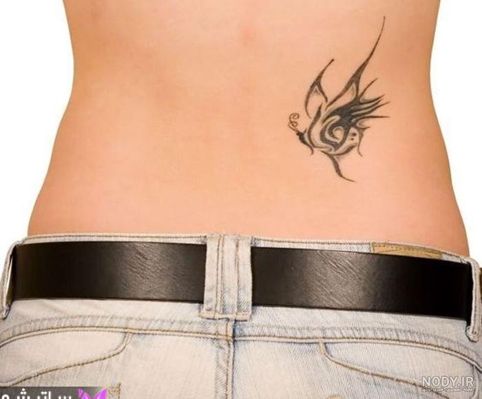 تاتو دخترانه روی گودی کمر
